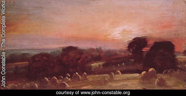 A Hayfield near East Bergholt at Sunset