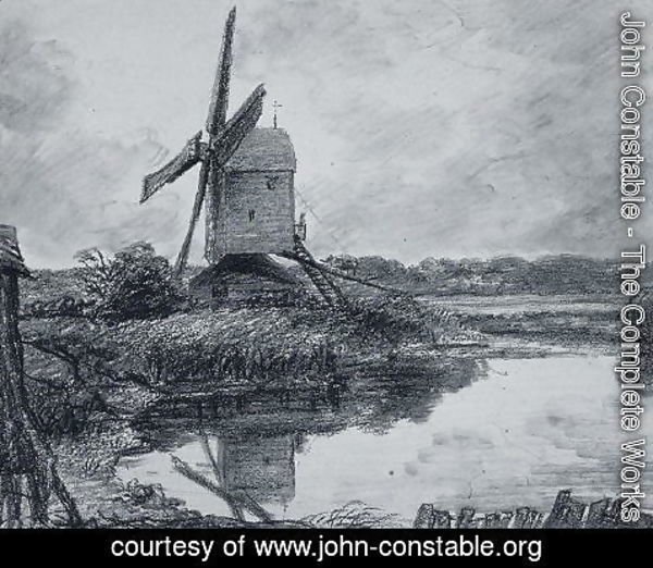 John Constable - A mill on the banks of the River Stour