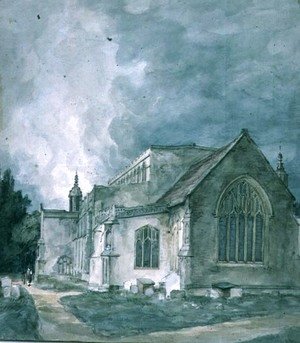 John Constable - East Bergholt Church  Exterior