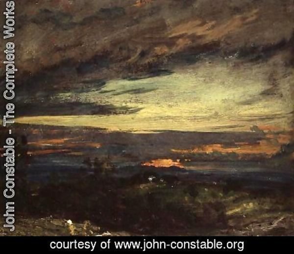 John Constable - Sunset study of Hampstead, looking towards Harrow