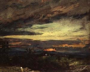 John Constable - Sunset study of Hampstead, looking towards Harrow