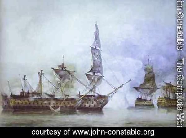 John Constable - H.M.S. Victory at the Battle of Trafalgar, 1805