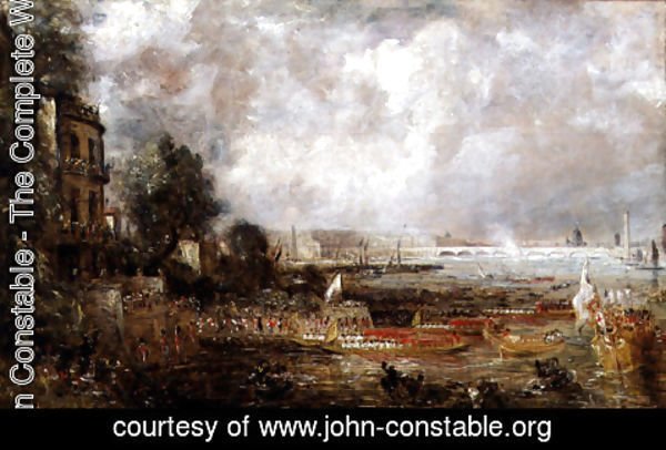 John Constable - The Opening of Waterloo Bridge, c.1829-31