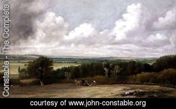 John Constable - Landscape: Ploughing Scene in Suffolk, A Summerland  1824