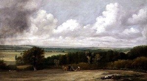 Landscape: Ploughing Scene in Suffolk, A Summerland  1824
