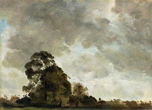 John Constable - Landscape at Hampstead, Tree and Storm Clouds, c.1821