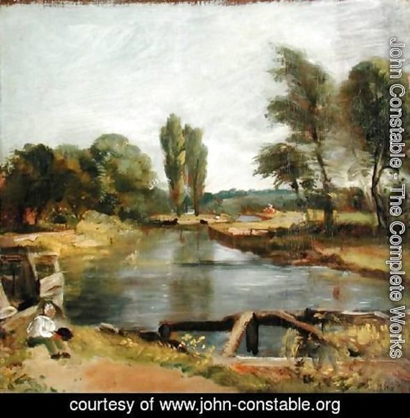 John Constable - Flatford Lock, 1810-11