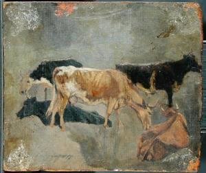 John Constable - Study of Five Horned Cattle