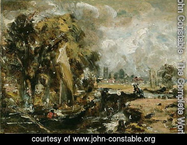 John Constable - Dedham Lock, c.1819-20