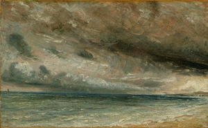 John Constable - The Coast at Brighton - Stormy Evening, c.1828