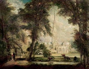 Salisbury Cathedral from the Bishop's Grounds, c.1822-23