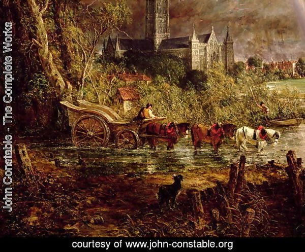 Salisbury Cathedral From the Meadows, 1831 (detail) 2
