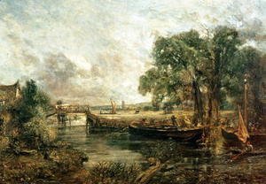 John Constable - Sketch for 'View on the Stour, near Dedham' 1821-22