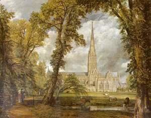 View of Salisbury Cathedral from the Bishop's Grounds  c.1822