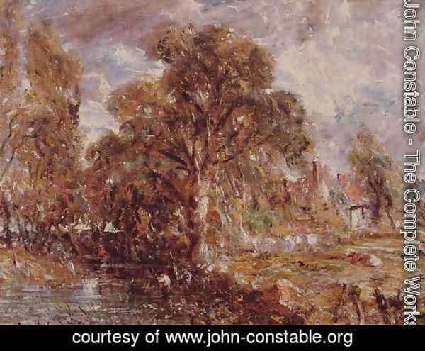 John Constable - Scene on a River I