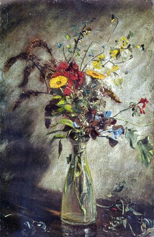 John Constable - Flowers in a Glass Vase, Study