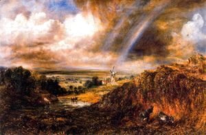 John Constable - Hampstead heath with a rainbow