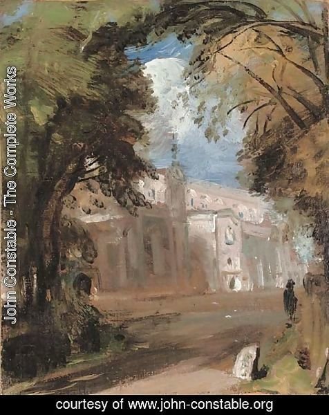 John Constable - St Mary's Church, East Bergholt, sketch