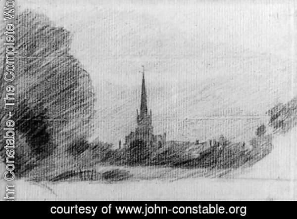 John Constable - Solihull Church from the grounds in front of Malvern Hall