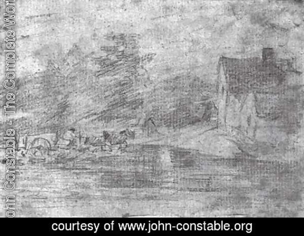 John Constable - Willy Lots' Cottage, near Flatford Mill, with a horse drawn cart