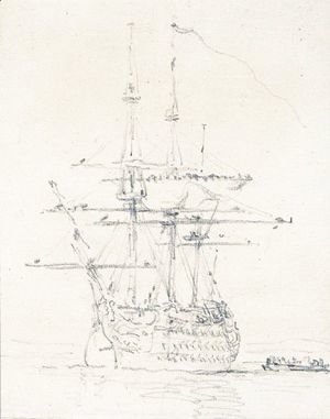 Bow View Of H.M.S. Victory In The Medway
