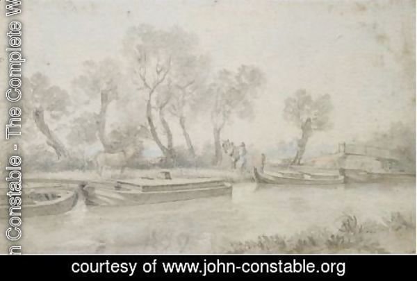 John Constable - Barges On The River Stour At Flatford, Suffolk
