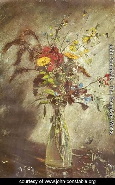 John Constable - Flowers in a glass vase