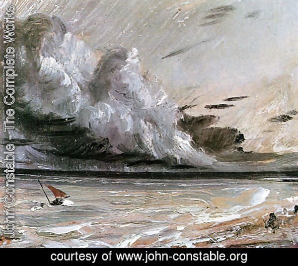 John Constable - Coast scene with breaking cloud Sun