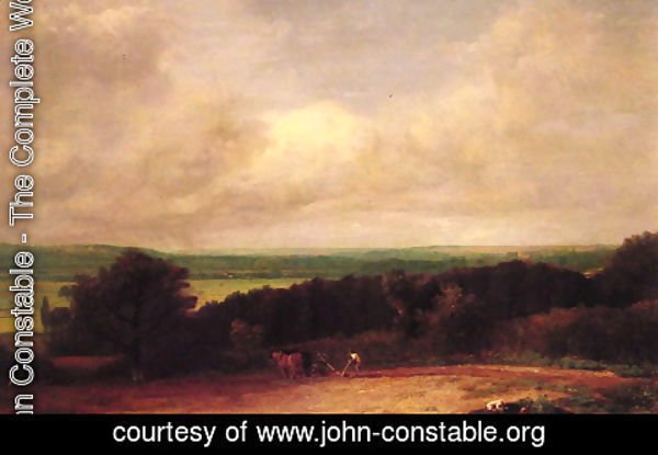 John Constable - Landscape Ploughing Scene In Suffolk