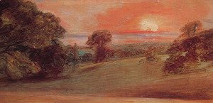John Constable - Evening Landscape At East Bergholt