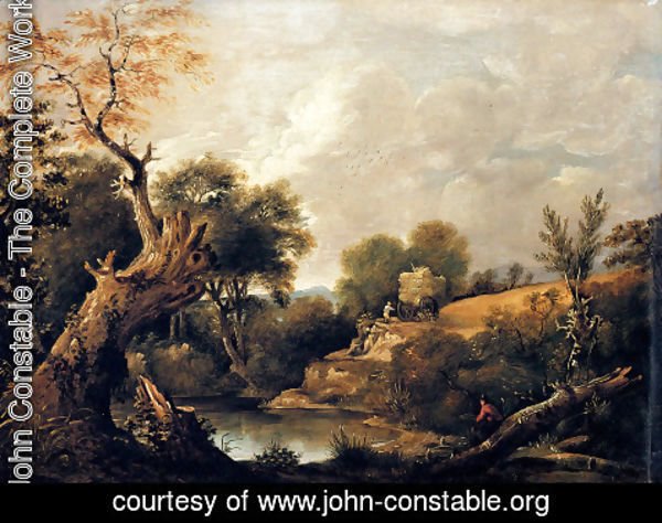 John Constable - The Harvest Field