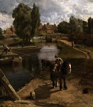 John Constable - Flatford Mill (detail) 1817