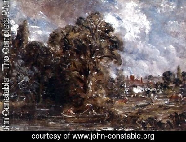 John Constable - A Farmhouse near the water's edge