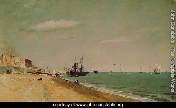 Brighton Beach with colliers, 1824