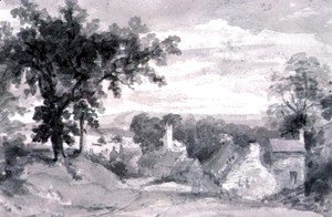 John Constable - The Entrance to the Village of Edensor