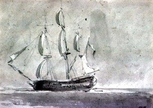 John Constable - A ship under Sail
