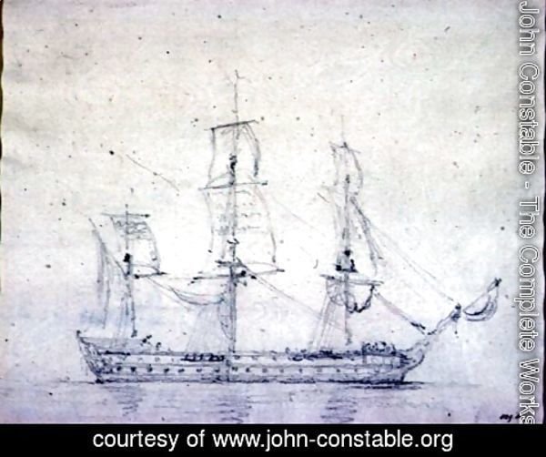 John Constable - A Man-o-war