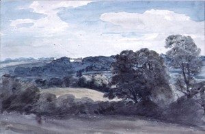 John Constable - Landscape with Buildings in the distance