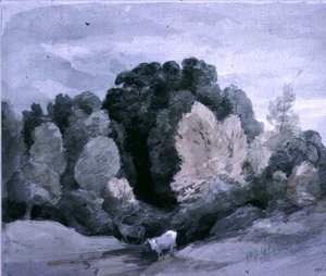 John Constable - Cattle near the Edge of a Wood