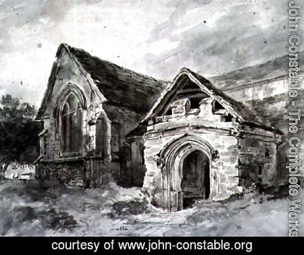 John Constable - Porch and Transept of a Church, c.1850-11