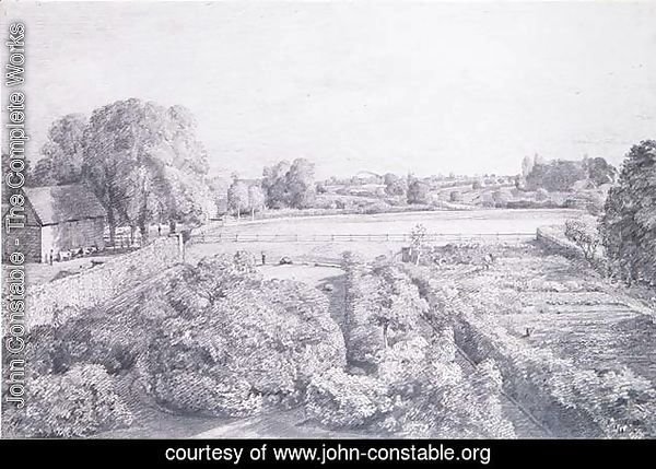 View of East Bergholt over the kitchen garden of Golding, Constable's house