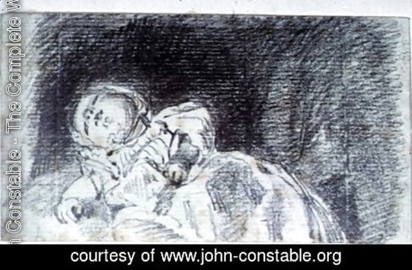 John Constable - A baby (possibly Maria Louisa Constable) 1819