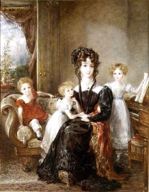John Constable - Portrait of Elizabeth Lea and her Children, c.1828