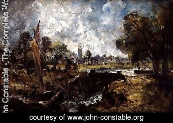 John Constable - Dedham Lock, c.1820