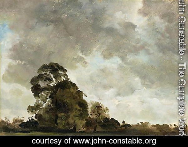 John Constable - Landscape at Hampstead, Tree and Storm Clouds, c.1821