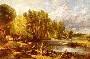 John Constable - The Young Waltonians - Stratford Mill, c.1819-25