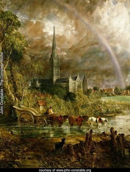 Salisbury Cathedral From the Meadows, 1831 (detail)