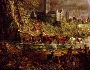 John Constable - Salisbury Cathedral From the Meadows, 1831 (detail) 2