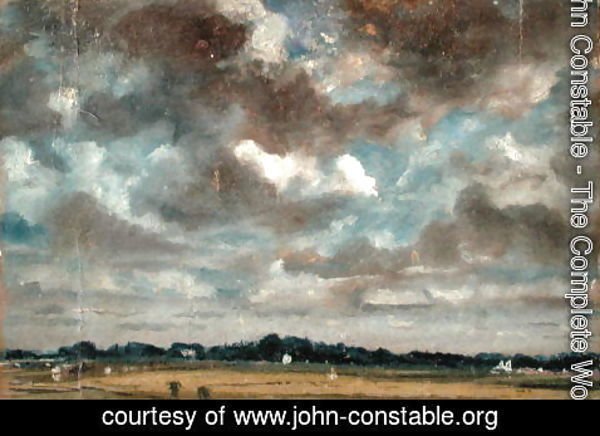 John Constable - Extensive Landscape with Grey Clouds, c.1821