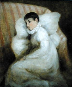 John Constable - Young Girl resting on a Sofa